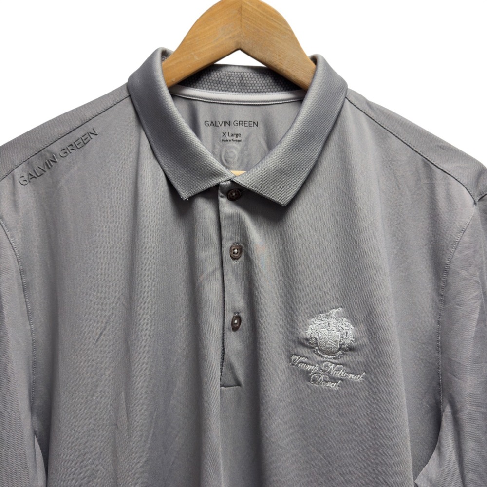 Galvin Green Men's Size XL Gray Trump National Doral Performance Golf Polo Shirt